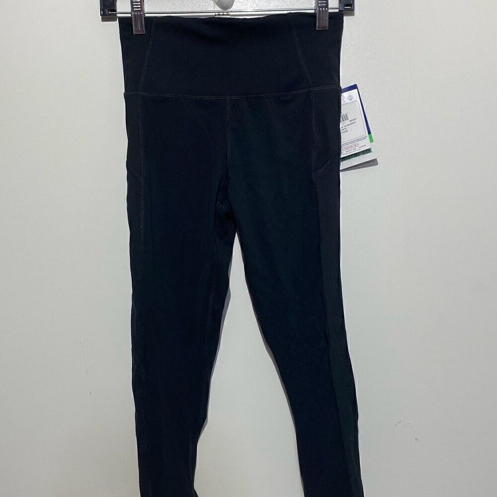 Champion Women's Black Wide Elastic Waistband Crop Tight Leggings Size Small NWT